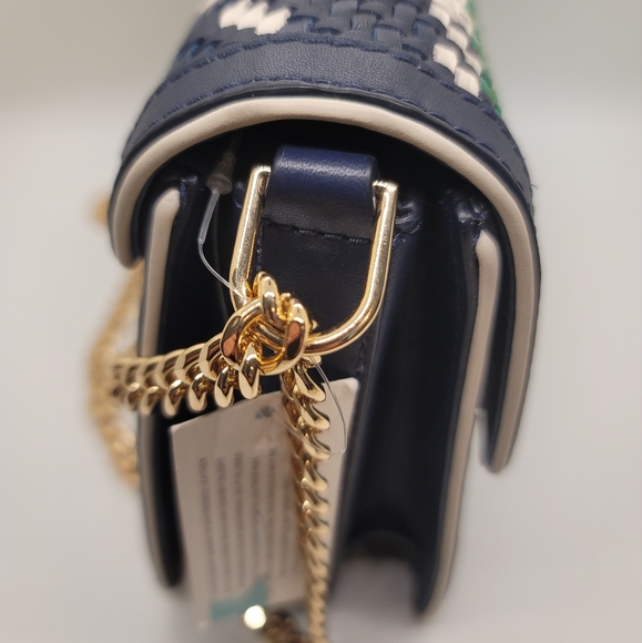 New Tory Burch SPRING COLLECTION 2017 DUET WOVEN LEATHER CONVERTIBLE XBODY - Picture 2 of 6